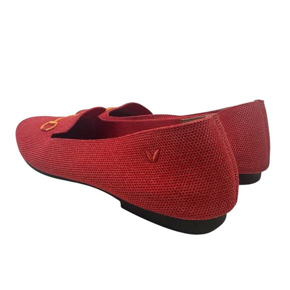 Vivaia Eillen Round-Toe Embroidered Flat Loafers in Ferrari Red Size 38 US 7 7.5 - Picture 6 of 12